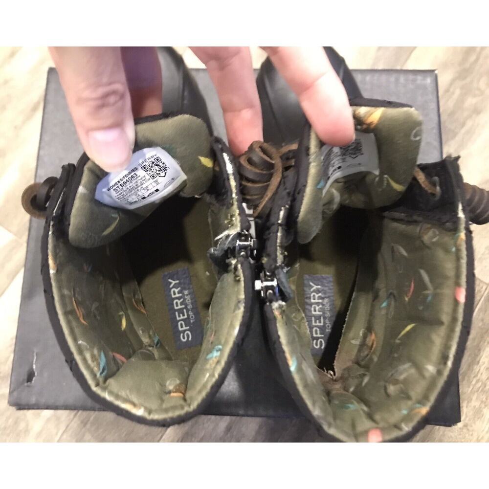 EUC Womens Sperry Black Quilted Duck/Rain Snow Boots Size 6 - Picture 8 of 11